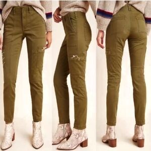 anthropologie skinny leg cargo pants size 28